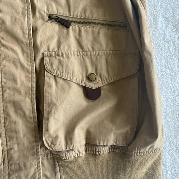 Women’s Lauren Ralph Lauren 100% Cotton Safari Vest Large Tan Snap Front Polo - Picture 10 of 12
